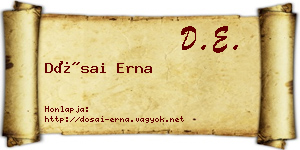 Dósai Erna névjegykártya